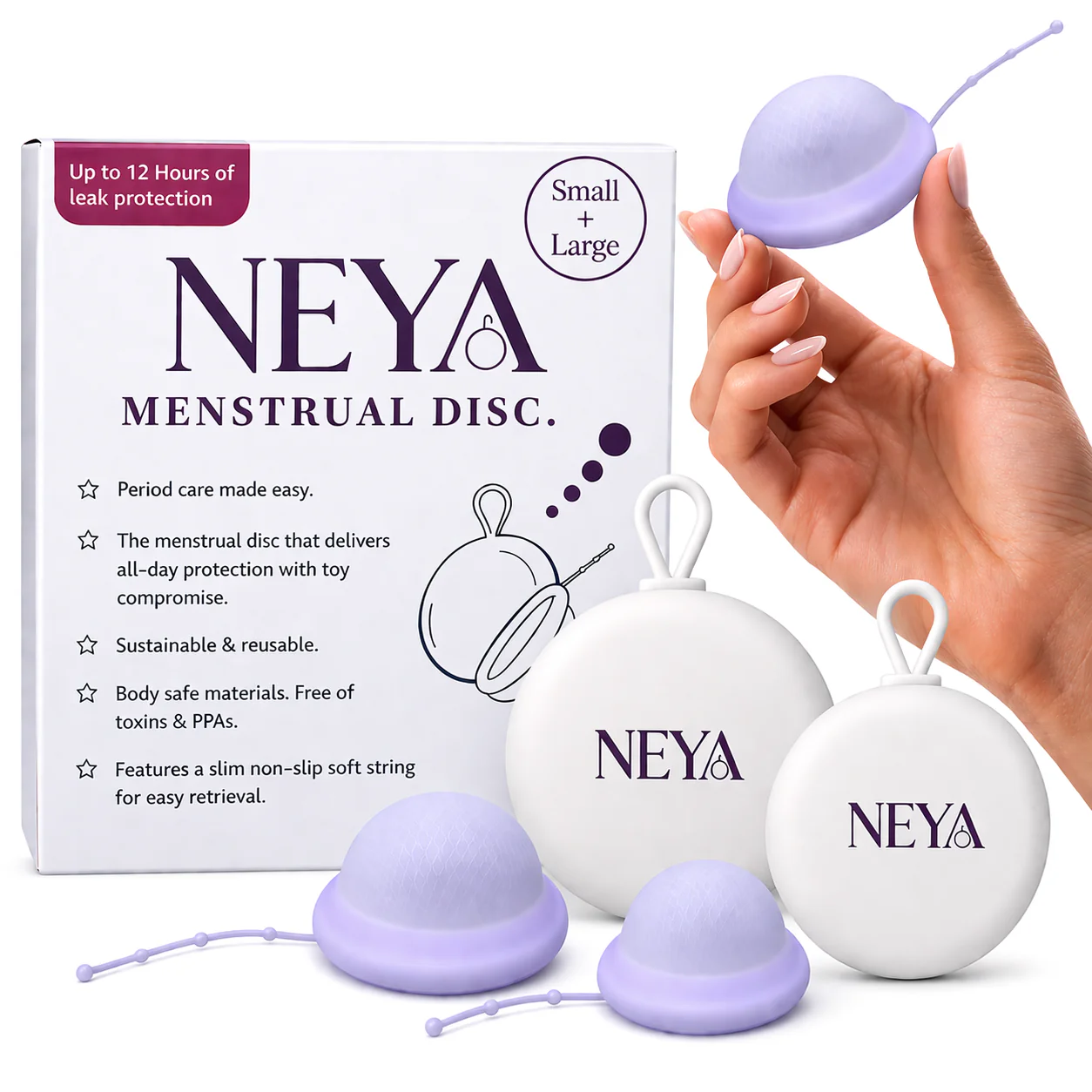 small and large menstrual disc combo set
