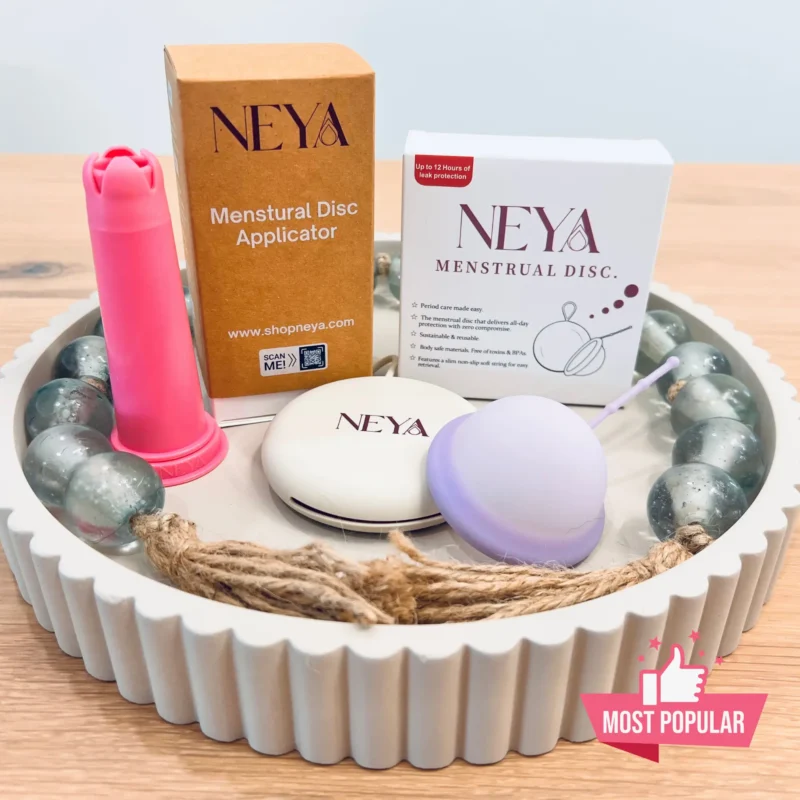 Menstrual Disc Myths Debunked’ with icons and short facts correcting common misconceptions.